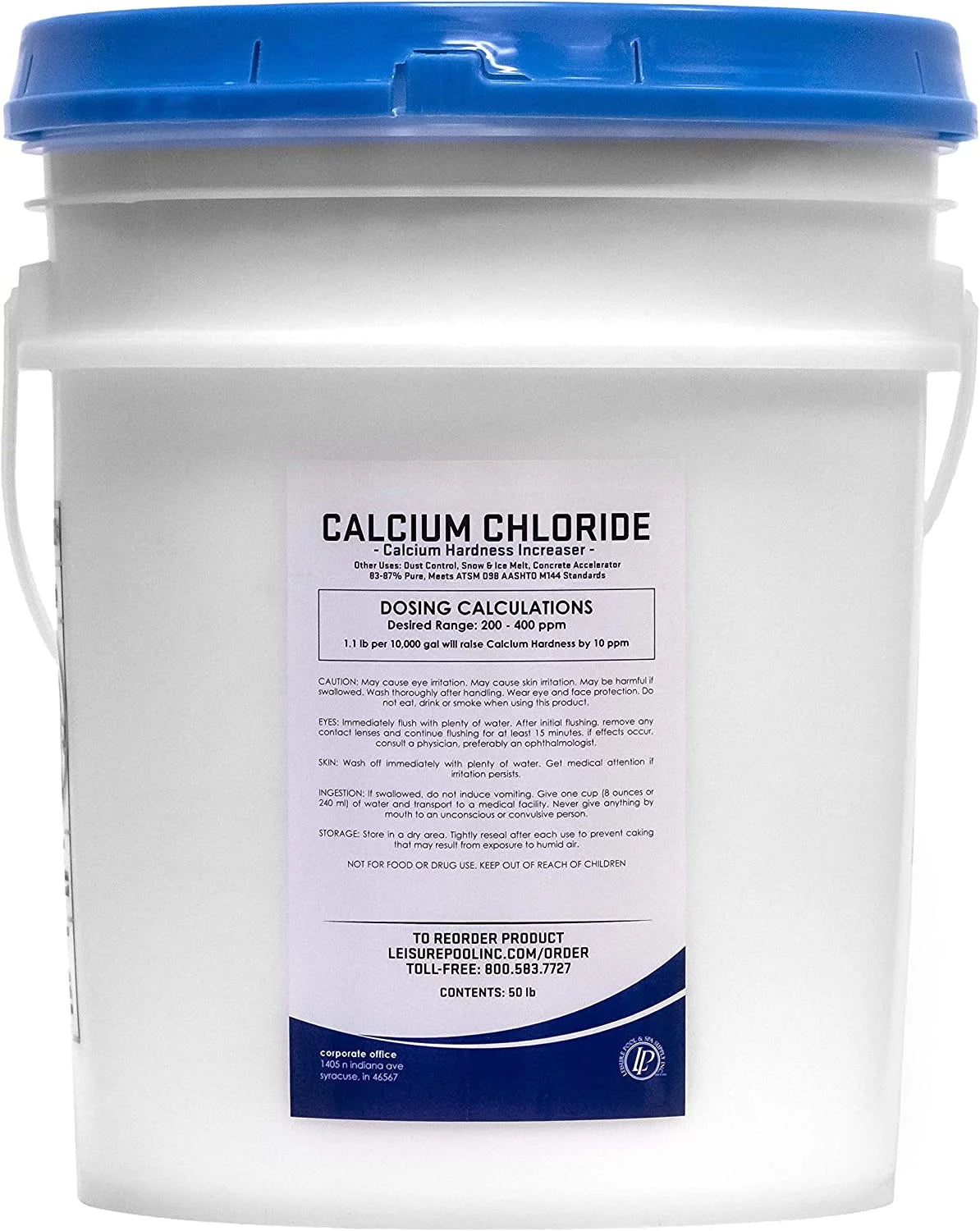 Leisure Pool Calcium Hardness Increaser (Calcium Chloride, Flakes) | 50 lb. Pail