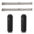 2-Pack BBQ Gas Grill Tube Burner & Heat Shield Plate Tent Replacement Parts for Thermos 461334813 - Compatible Barbeque Stainless Steel Pipe Burners & Flame Tamer, Guard, Deflector, Flavorizer Bar
