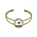 Australia Flavor Kangaroo Emblem Illustration Bracelet Bangle Retro Open Cuff Jewelry