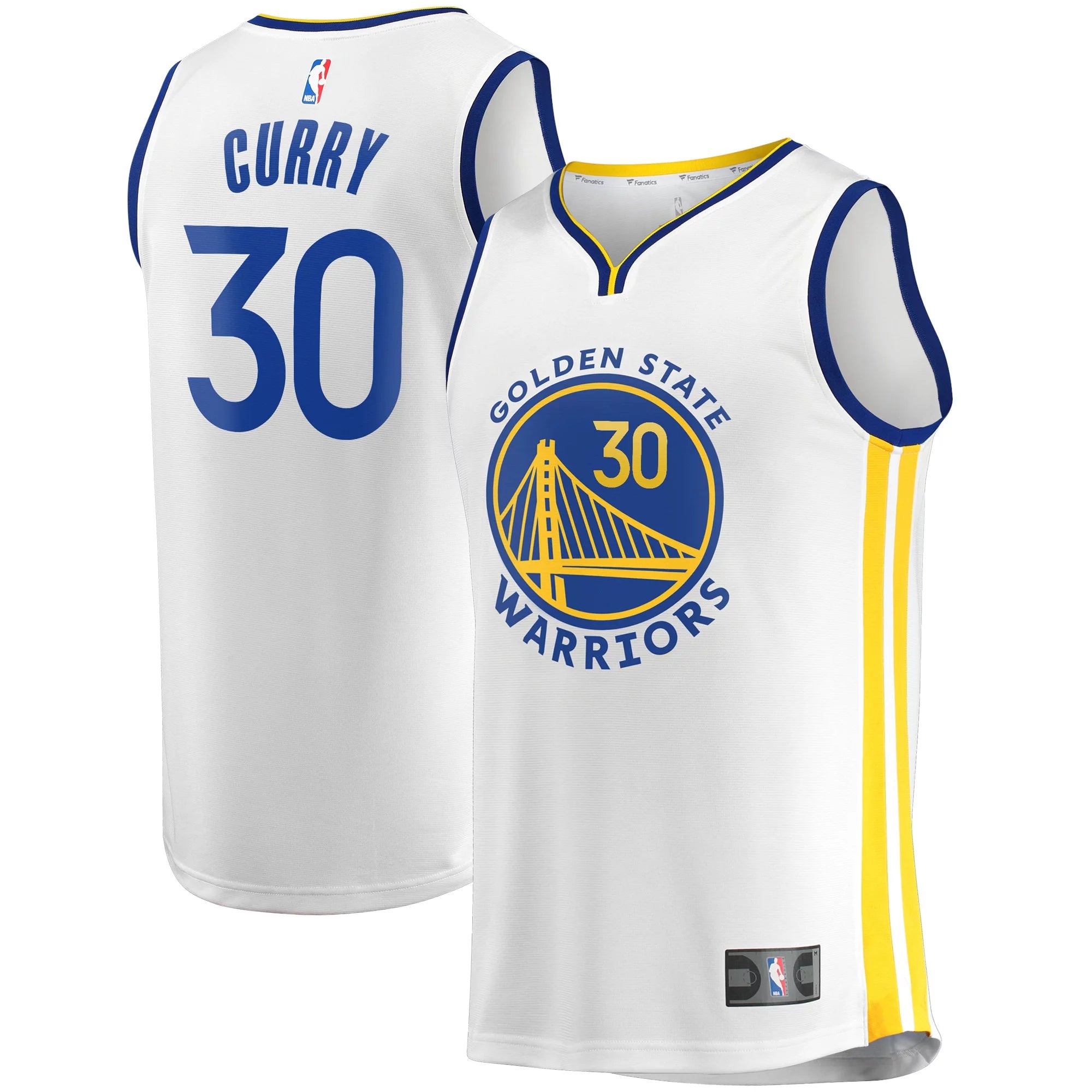 Men's Fanatics Branded Stephen Curry White Golden State Warriors 2022/23 Fast Break Replica Player Jersey - Association