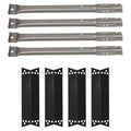 4-Pack BBQ Gas Grill Tube Burner & Heat Shield Plate Tent Replacement Parts for Tera Gear 1010007A - Compatible Barbeque Stainless Steel Pipe Burners & Flame Tamer, Guard, Deflector, Flavorizer Bar