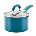 Rachael Ray Create Delicious 2 Qt Aluminum Nonstick Induction Saucepan, Teal Shimmer