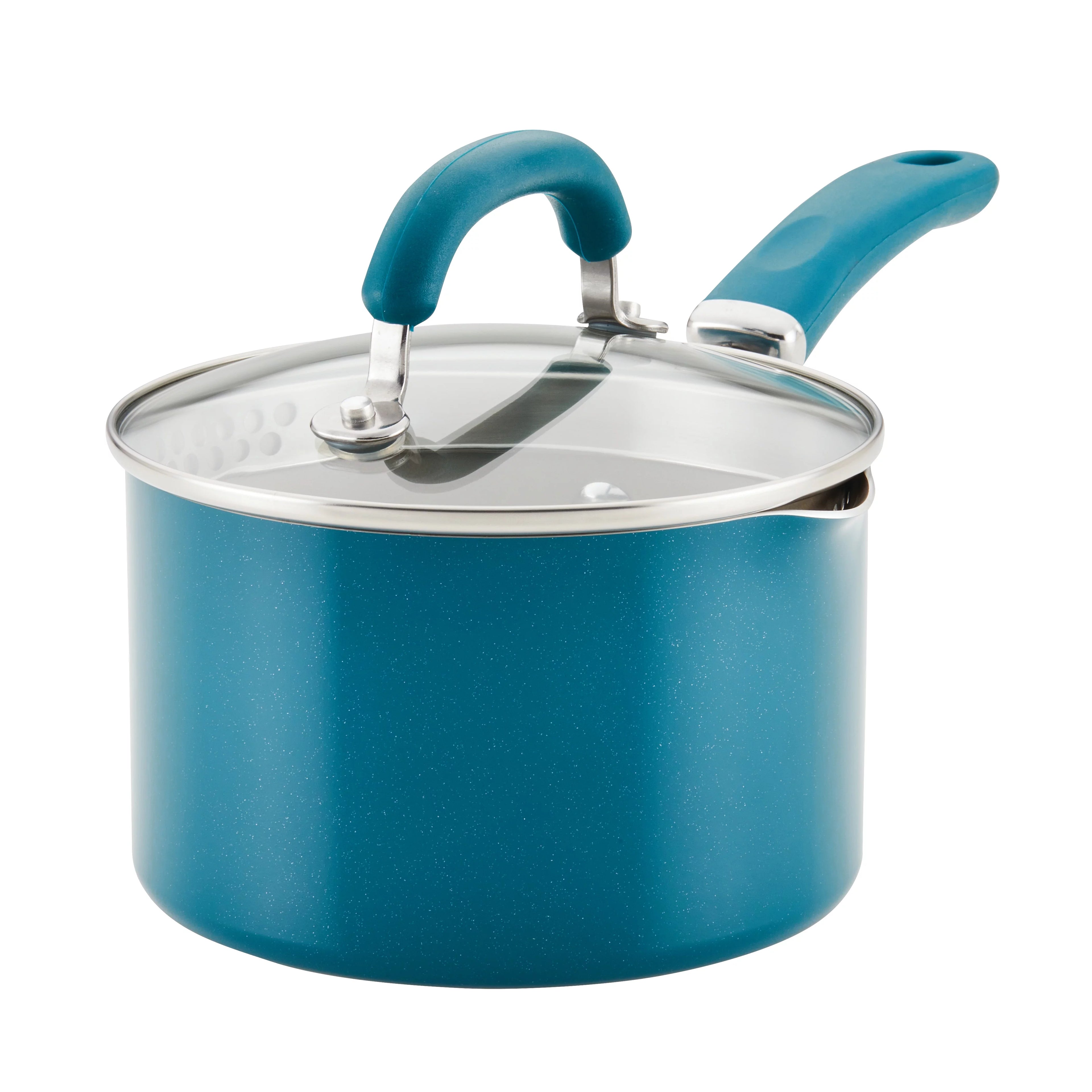 Rachael Ray Create Delicious 2 Qt Aluminum Nonstick Induction Saucepan, Teal Shimmer