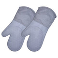 wileqep Silicone Oven Heat With & Non Slip Kitchen Mittens Set Of 2 Long Oven Gloves With Soft Cotton For Baking Cooking Barbecue