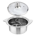 Stainless Steel Hot Pot Chinese Dual Sided Pot Gas Stockpot Portable Induction Cooktop Cookware Cooking Pot for Restaurant Party 16cm with lid