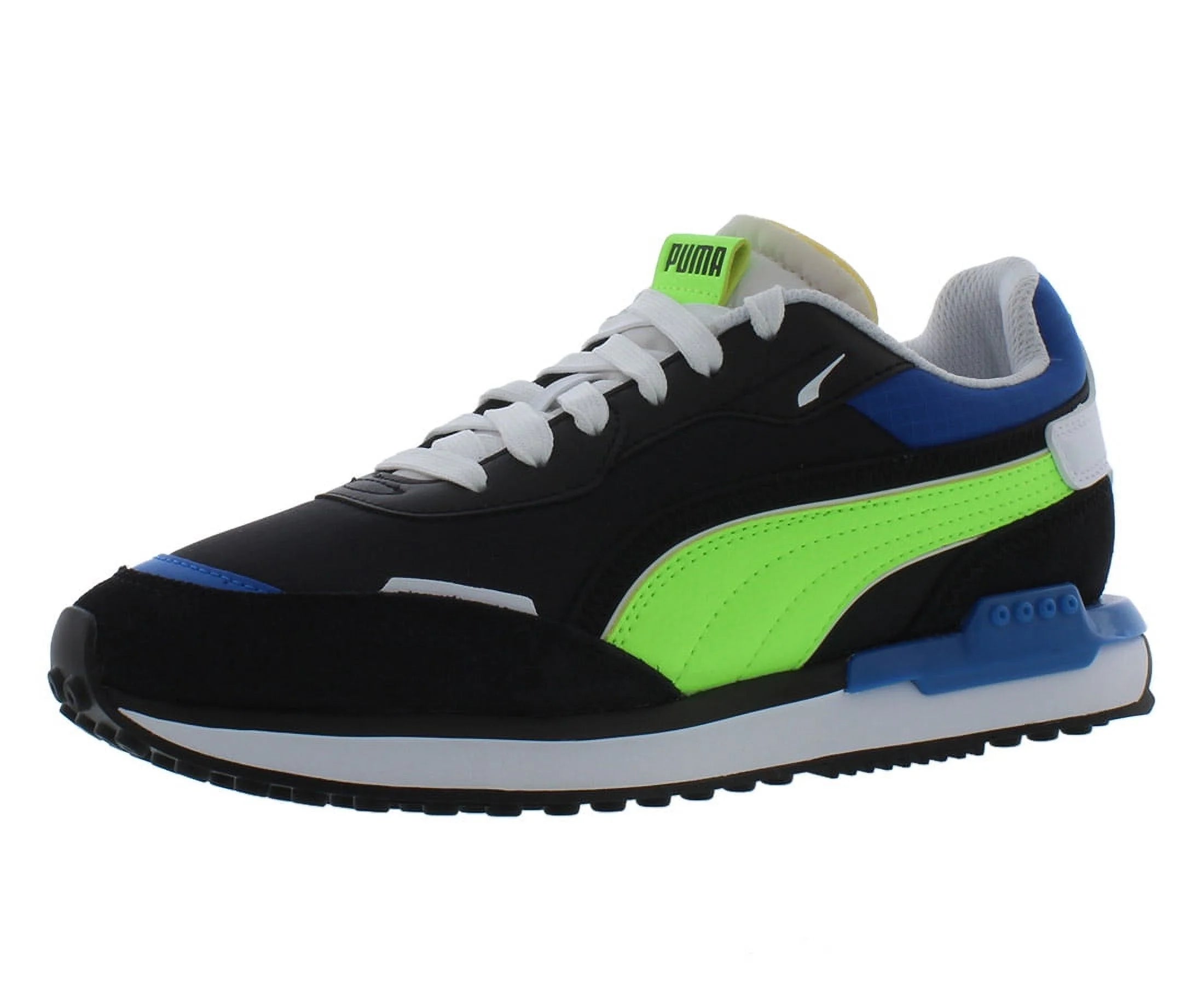 Puma City Rider Electric Boys Shoes Size 4, Color: Black/Green Glare