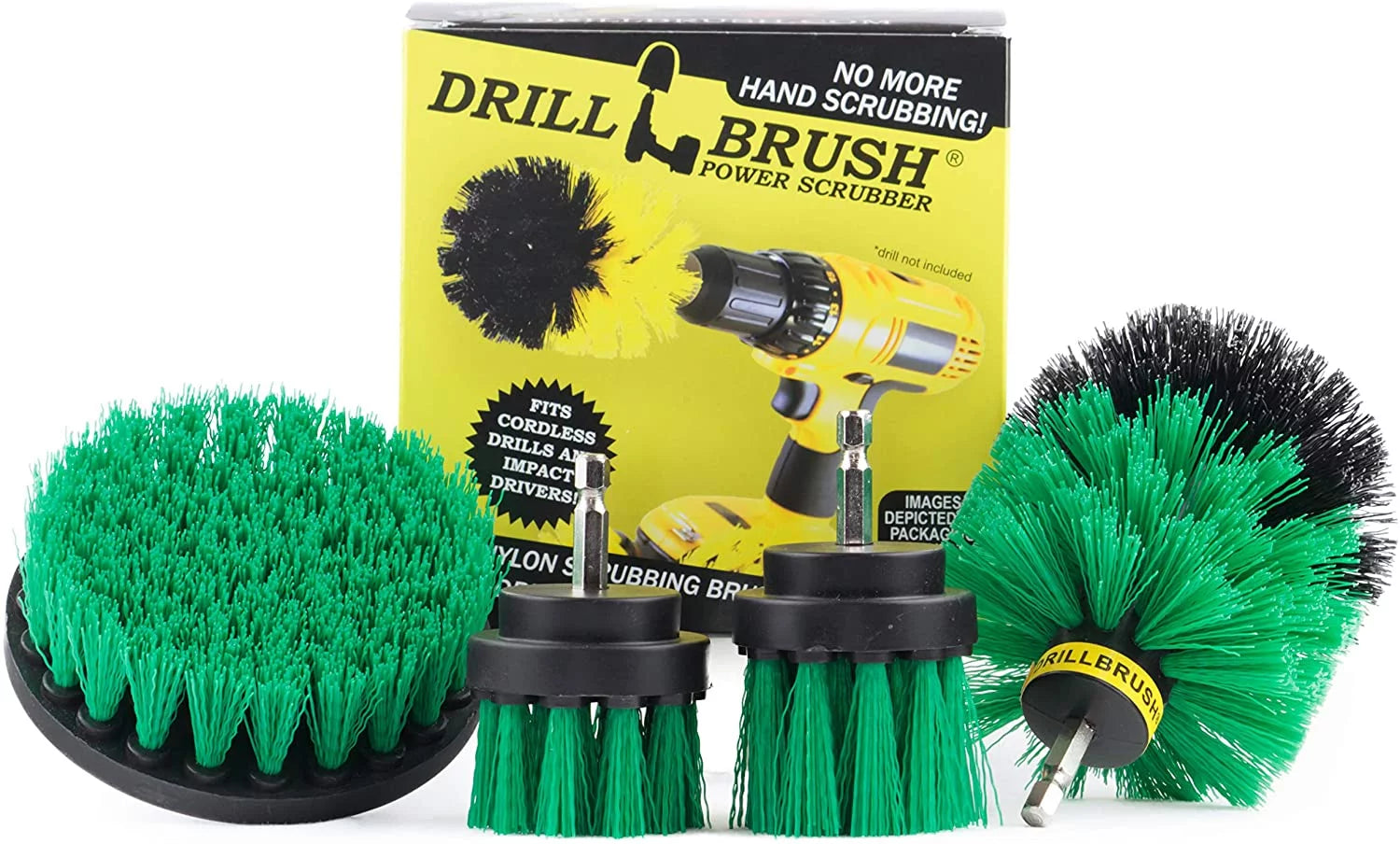 Crock Pot Scrubber - Cast Iron Skillet - Cleaning Supplies - Drill Brush Kitchen Cleaning Kit - Cutting Board, Stove, Sink, Counter-Top, Baseboard, Trash Can, Tile and Flooring - Grout Cleaner
