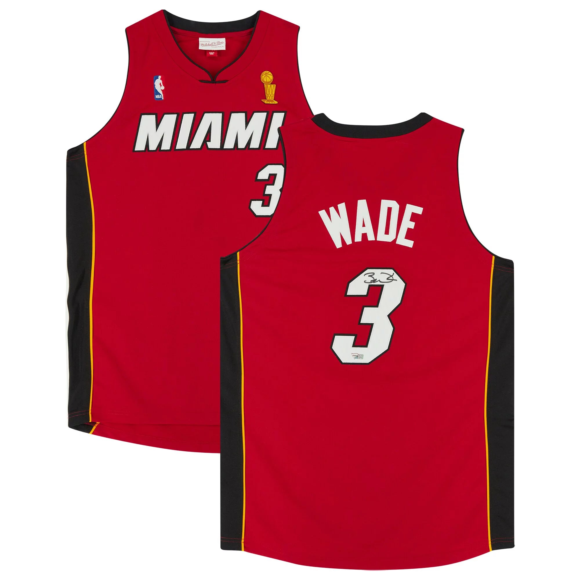 Framed Dwyane Wade Miami Heat Autographed Red Mitchell & Ness Authentic Jersey - Fanatics Authentic Certified