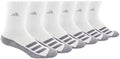 adidas Youth Kids-Boy's/Girl's Cushioned Crew Socks (6-Pair) , White/Grey/Light Onix Grey, Large