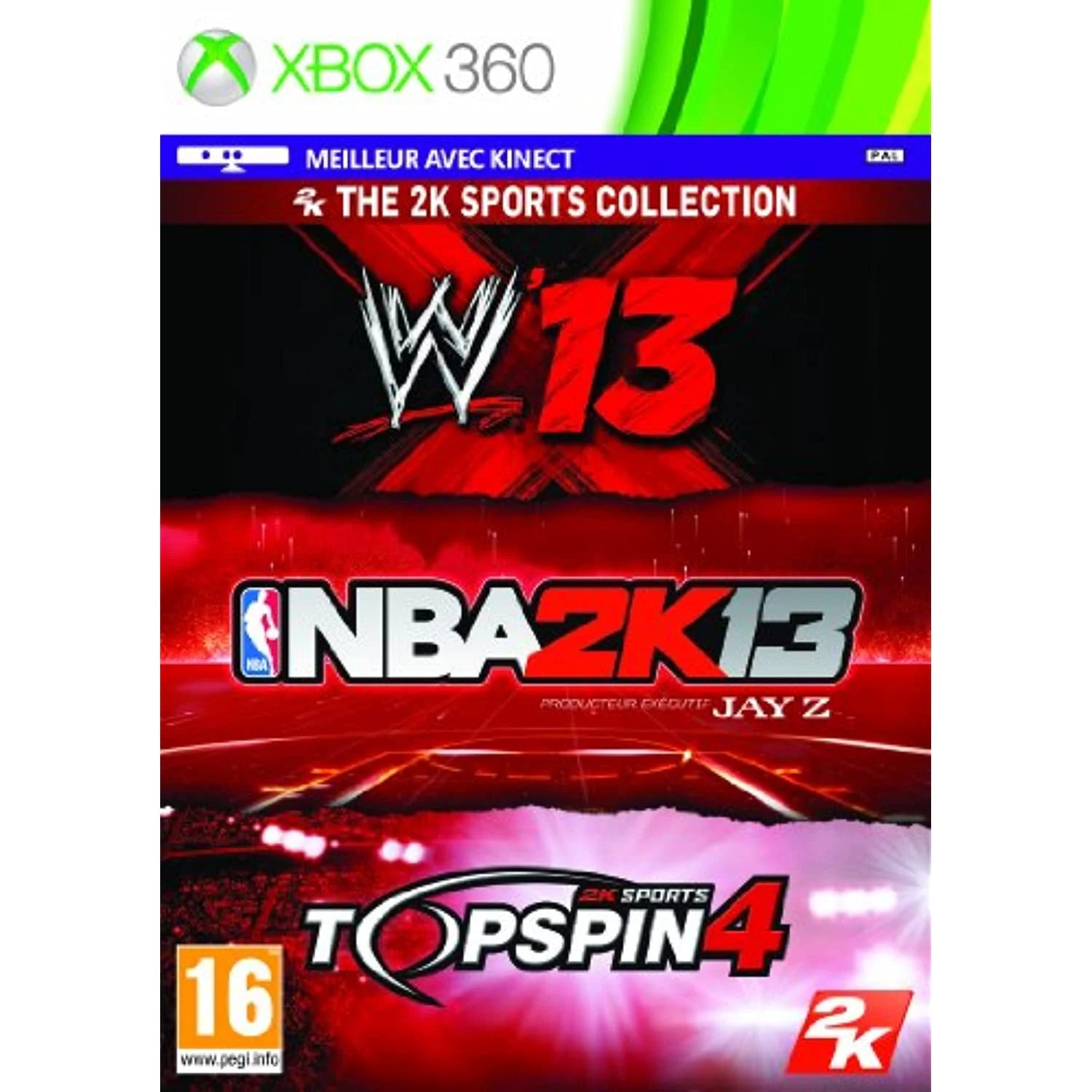 Nba 2K13 + Top Spin 4 + Wwe 13 - Xbox 360 [Video Game]