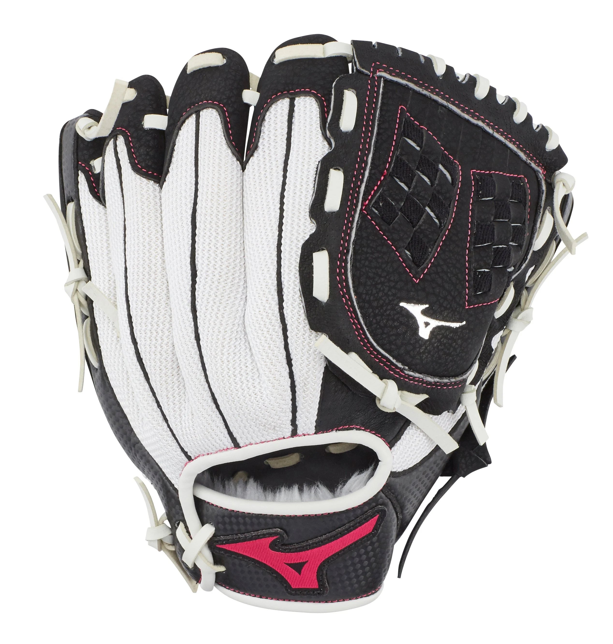 Mizuno Prospect Finch Series Youth Softball Glove 10, Size 10, Right Hand: White-Black (R009)