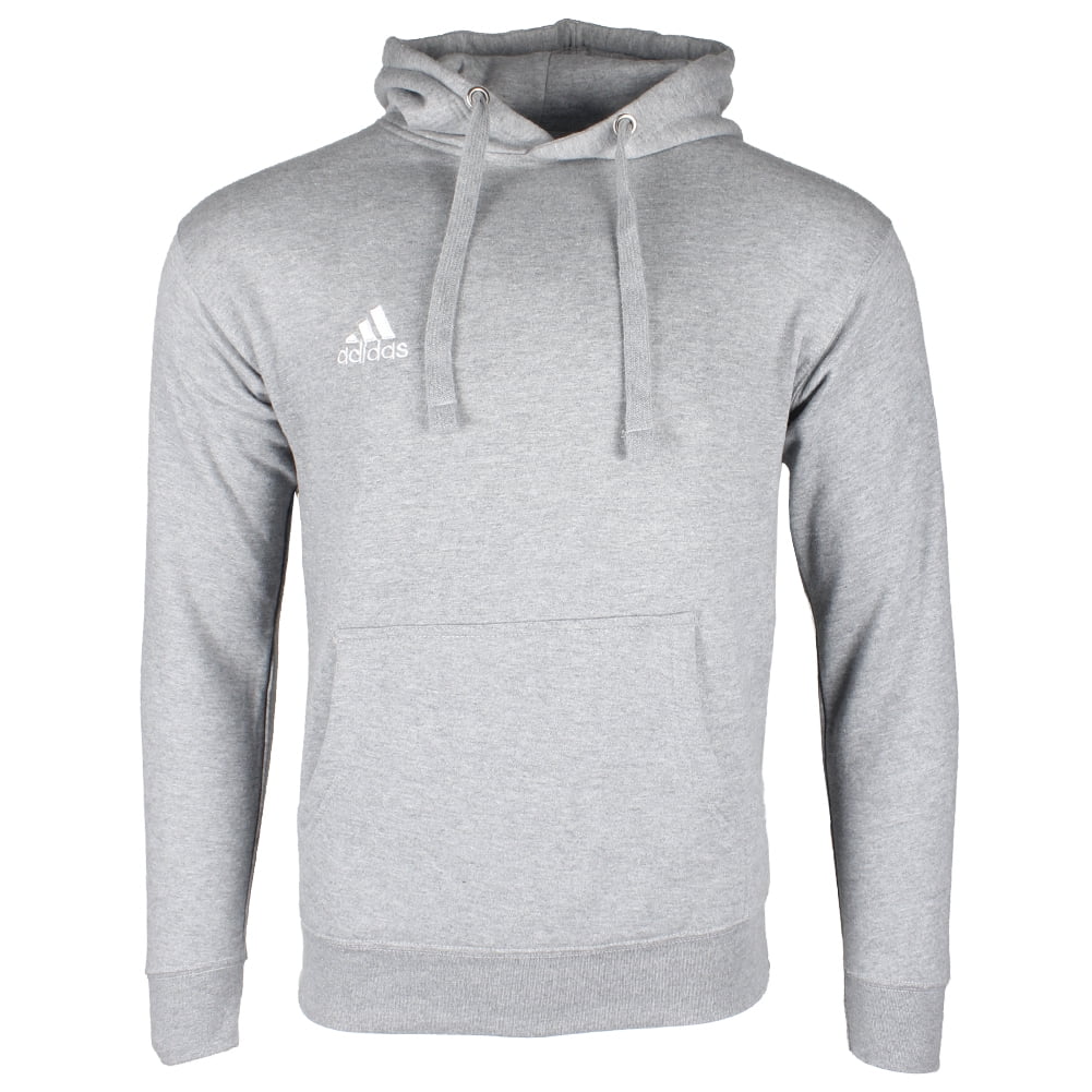 Adidas Men's Logo Long Sleeve Front Pocket Coref Pullover Hoodie Grey L