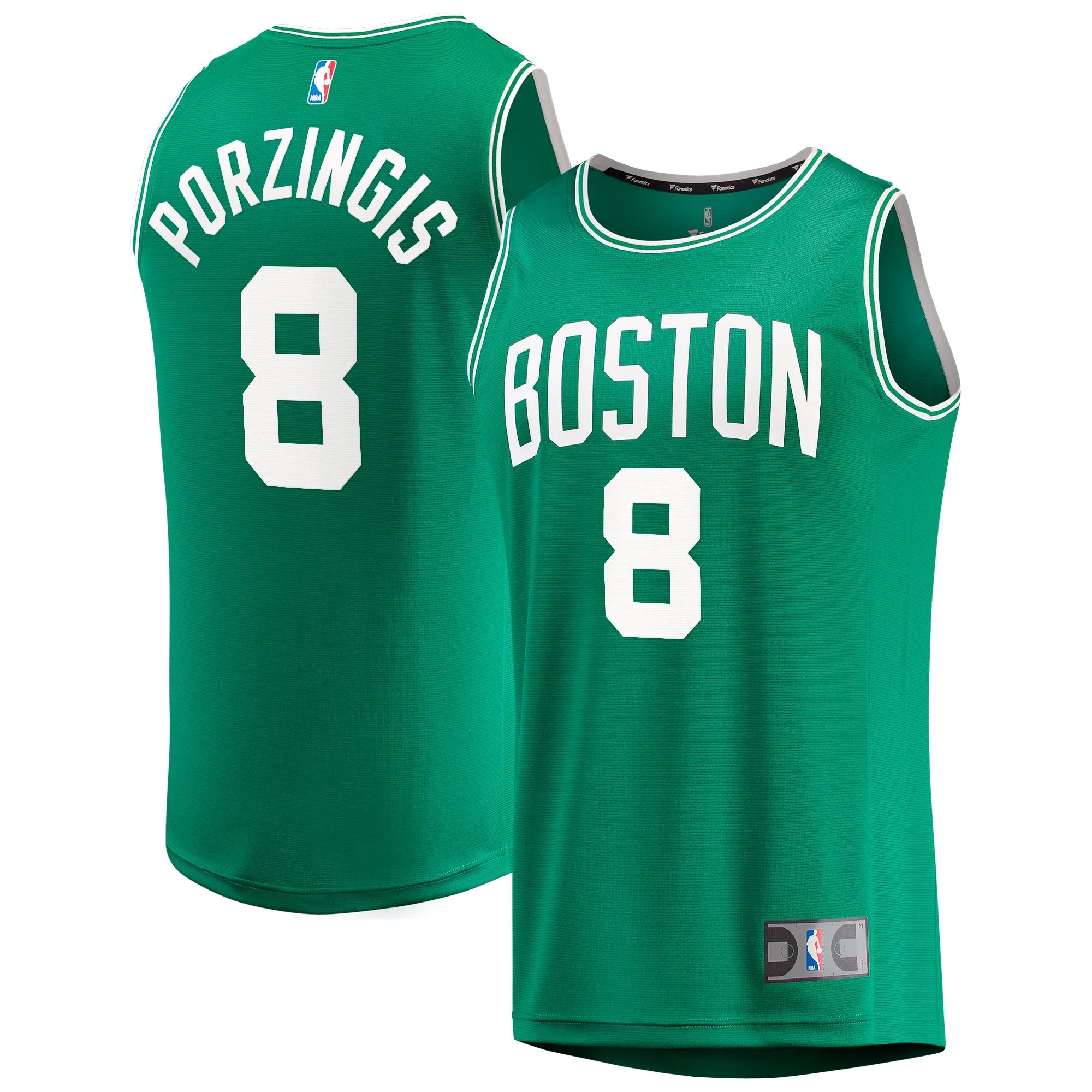 Youth Fanatics Branded Kristaps Porzingis Kelly Green Boston Celtics Fast Break Player Jersey - Icon Edition