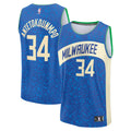 Men's Fanatics Branded Giannis Antetokounmpo Royal Milwaukee Bucks Fast Break Jersey - City Edition