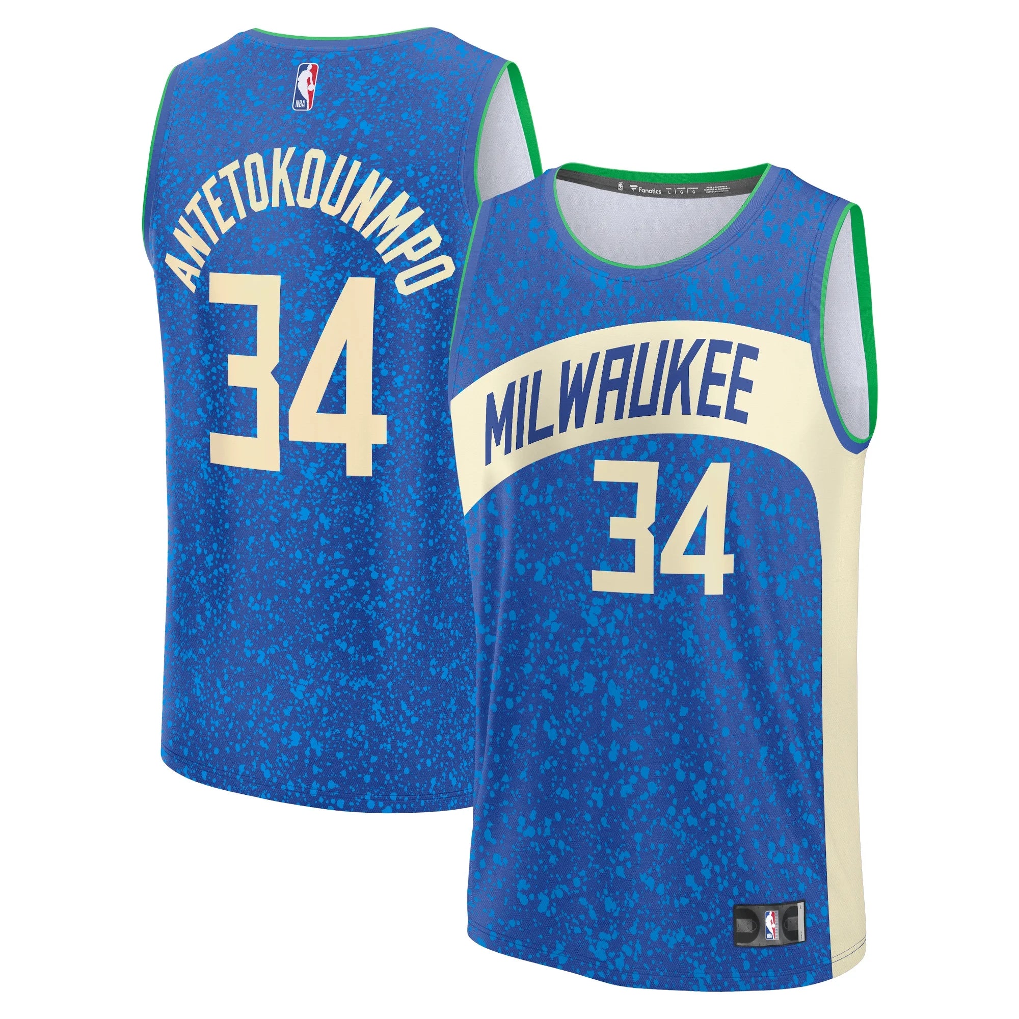 Men's Fanatics Branded Giannis Antetokounmpo Royal Milwaukee Bucks Fast Break Jersey - City Edition