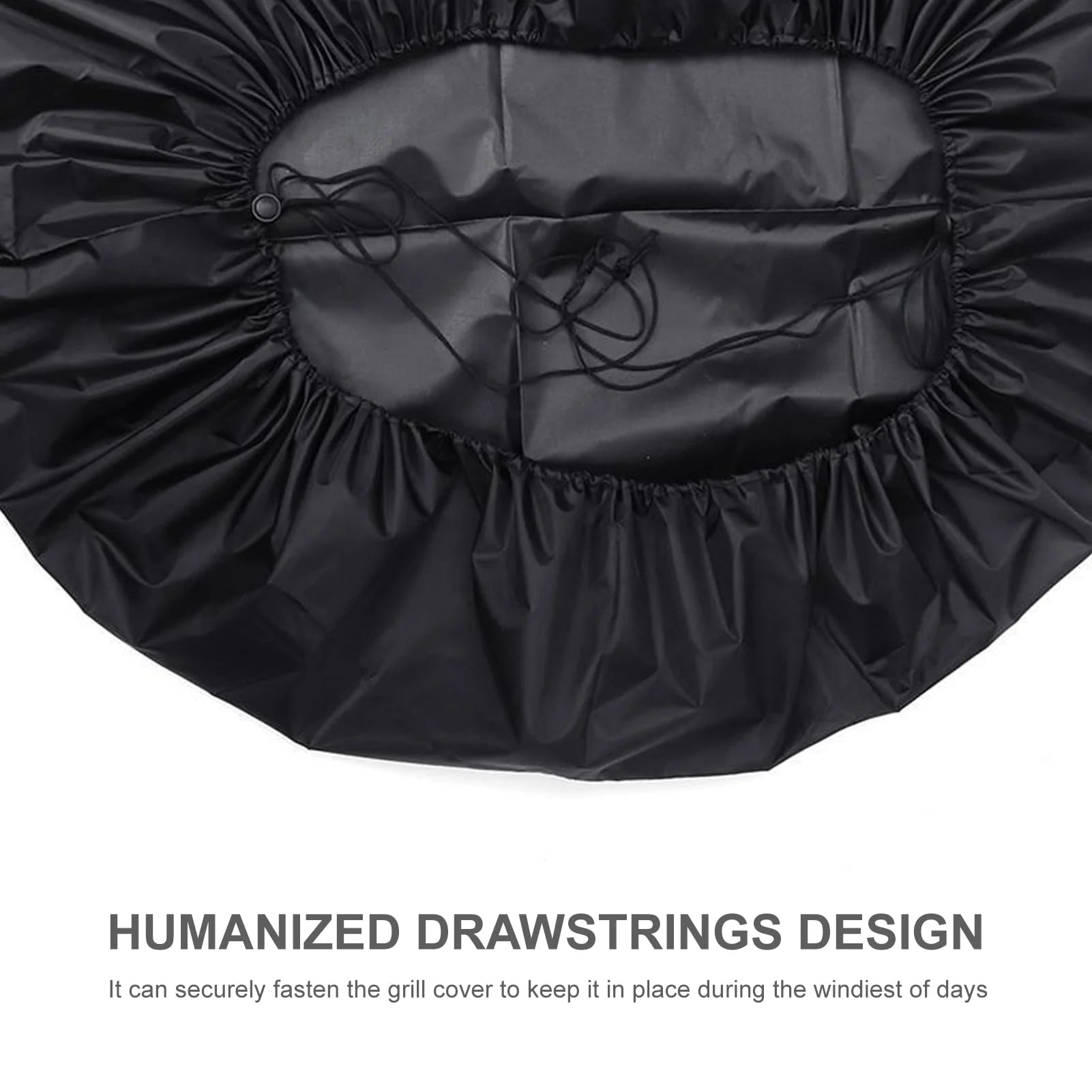Anself 44 Inch BBQ Grill Cover with Drawstring Waterproof Dustproof Barbecue Oven Protection Cover for Round Gas Charcoal Smoker Cover