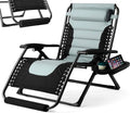 350Lbs Capacity Oversize XL Outdoor Anti Gravity Chairs, Patio Lounge Folding Adjustable Recliner With Adjustable Headrest, Foot Pad & Cup Holder