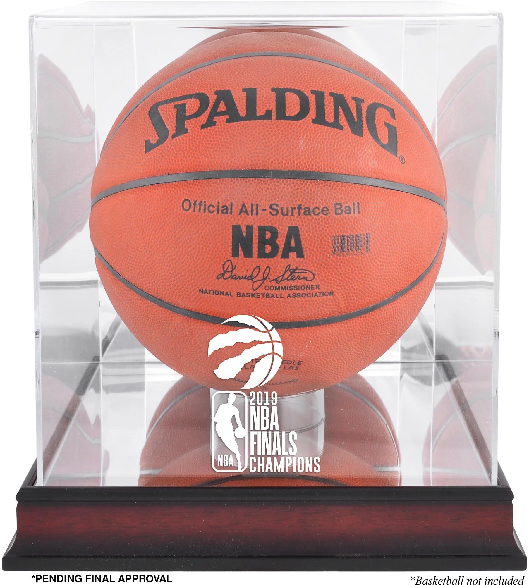 Toronto Raptors 2019 NBA Finals Champions Logo Mahogany Basketball Display Case with Mirrored Back