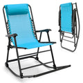 leecrd Zero Gravity Rocking Chair Outdoor Patio Headrest Turquoise