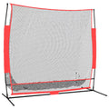 Anself Portable Baseball Net Black and Red 84.6x42.1x85 Polyester