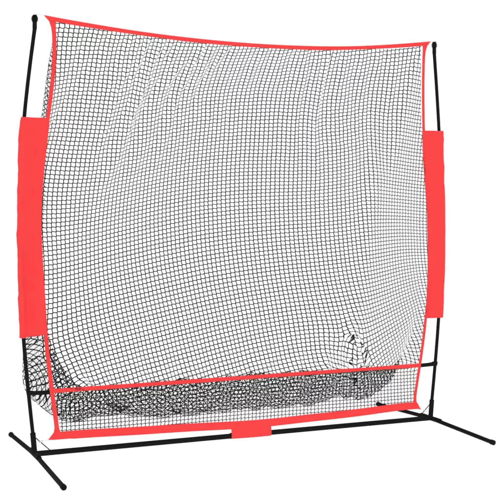 Anself Portable Baseball Net Black and Red 84.6x42.1x85 Polyester