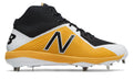 New Balance Mid-Cut 4040v4 Metal Baseball Cleat Mens Shoes Black with Yellow