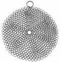 Cast Iron Scrubber 316 Stainless Steel Cast Iron Skillet Cleaner Scraper Chainmail Scrubber Chain Scrub for Cast Iron Pre-Seasoned Pans, Griddles, BBQ Grills, and More Pot Cookware Cleaning-8x6 Inch Stainless Steel Color-square