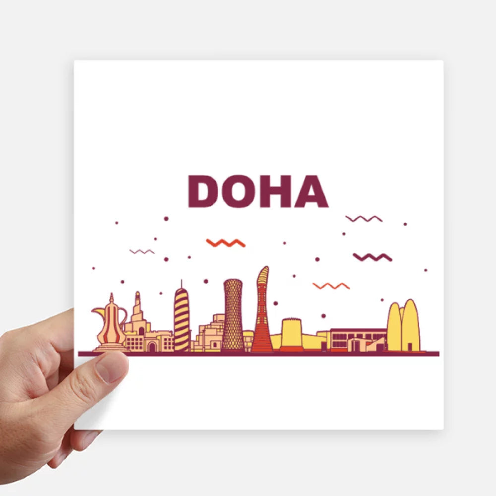 City Landmark Building Doha Sticker Tags Wall Picture Laptop Decal Self adhesive