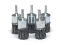Benchmark Abrasives 1 Knot Wire End Brush for Aluminum, Concrete, Cleaning deburring on Cast Iron, Steel, Titanium, Nickel, 1/4 Shank for Rotary Tools Max. 20000 RPM (5 Pack) - Carbon Steel