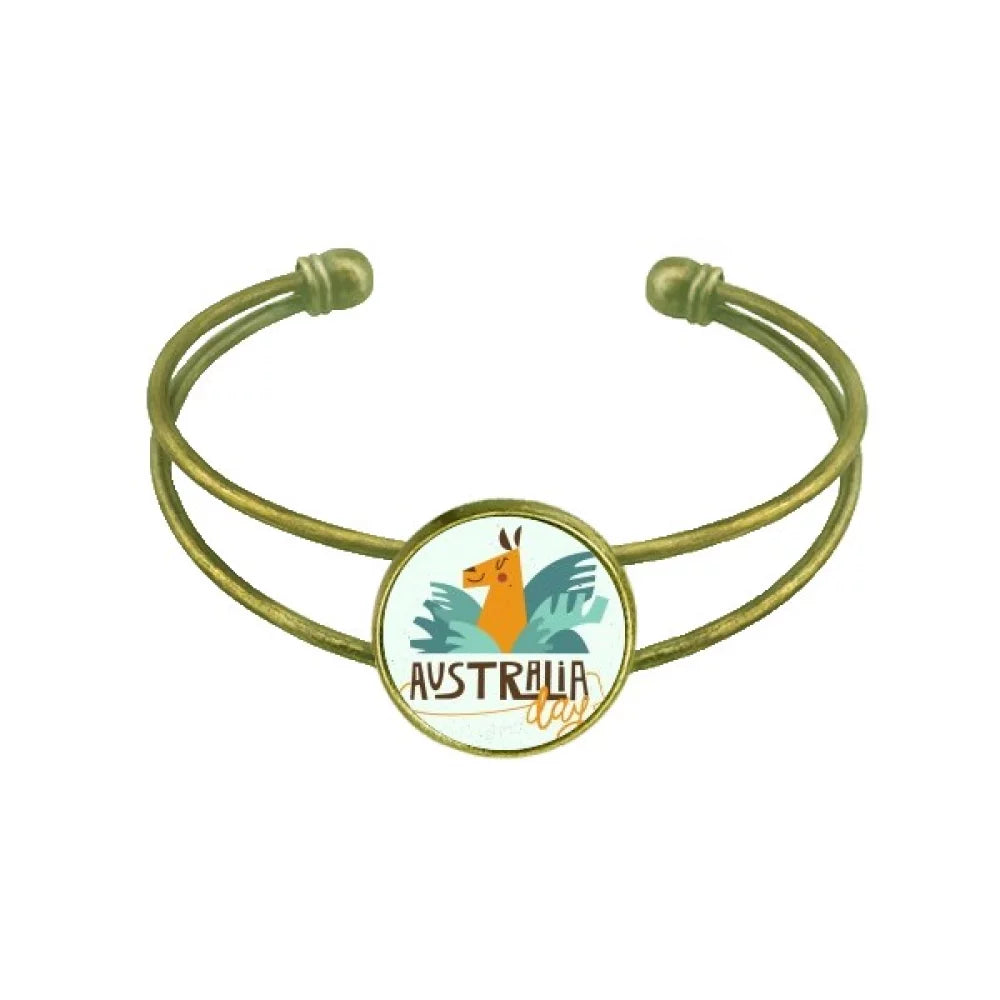 Australia Sydney Opera House and Giraffe Bracelet Bangle Retro Open Cuff Jewelry
