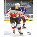 Yegor Sharangovich New Jersey Devils Unsigned White Jersey Skating vs. New York Islanders Photograph