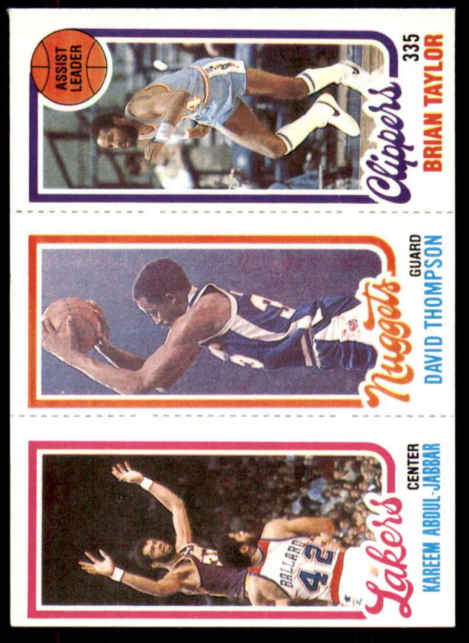 135 Kareem Abdul-Jabbar/79 David Thompson/216 Brian Taylor TL 1980-81 Topps #44