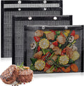 WOVTE BBQ Mesh Grill Bags for Outdoor Grill Reusable, 3 Pack Non-Stick Barbecue Bags for Charcoal Gas Electric Grills Smokers BBQ Veggie Grill Bags for Cooking Vegetables