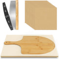 4 PCS Pizza Stone Set, Large Pizza Stone for Oven, Rectangle Baking Stone Set, Durable Safe Thermal Cooking Stone (15x12 Inch)