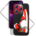 QuAngy Assureify Case for Apple iPhone 13 Pro - 3D Sneaker Shoe-Kicks Design TPU Black-Red Fashion Case - Rugged Bumper Shockproof 360 Protection with Luminous Camera Lenses + Screen Protector