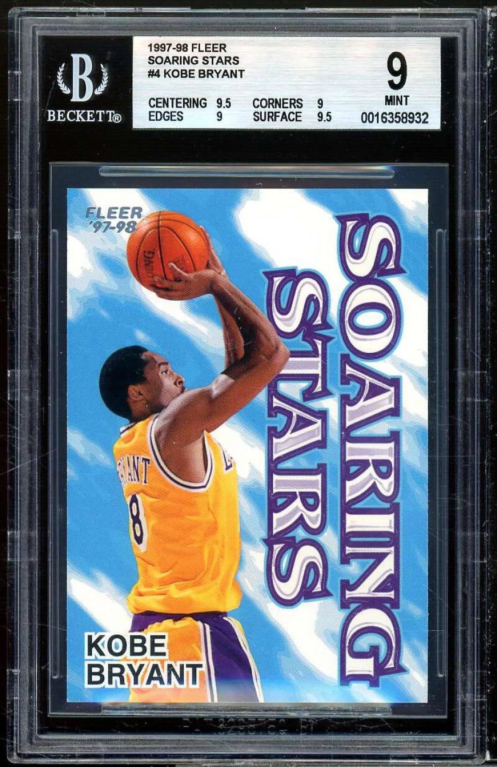 Kobe Bryant Card 1997-98 Fleer Soaring Stars #4 BGS 9 (9.5 9 9 9.5)