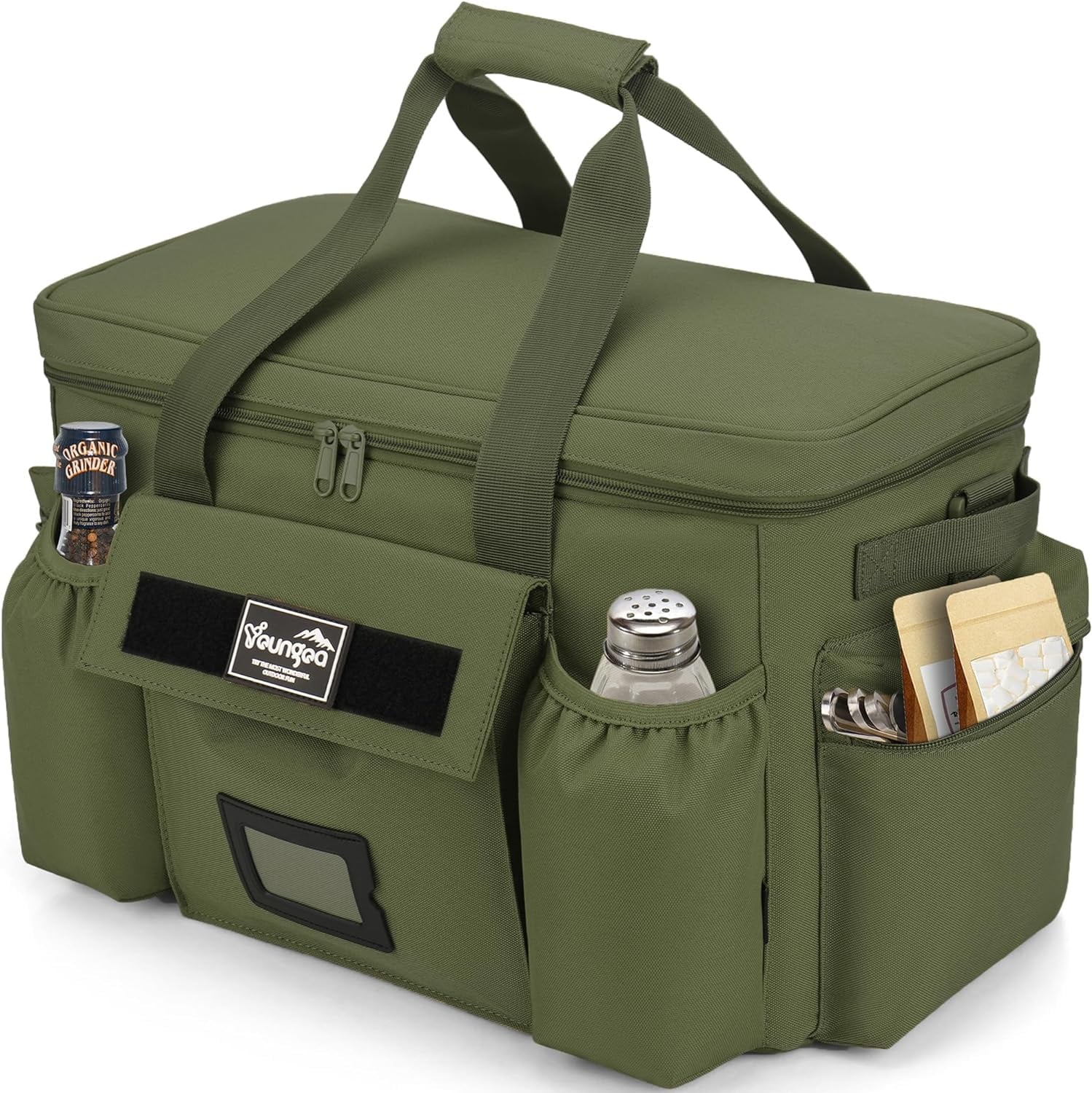 Hafmall Large Cooler Bag 48-Cans Collapsible Soft Cooler Insulated Leakproof Soft Sided Cooler Bag 30L Portable Ice Chest Cooler Travel Camping Beach Picnic Cooler, Waterproof Lunch Tote Cooler, Green