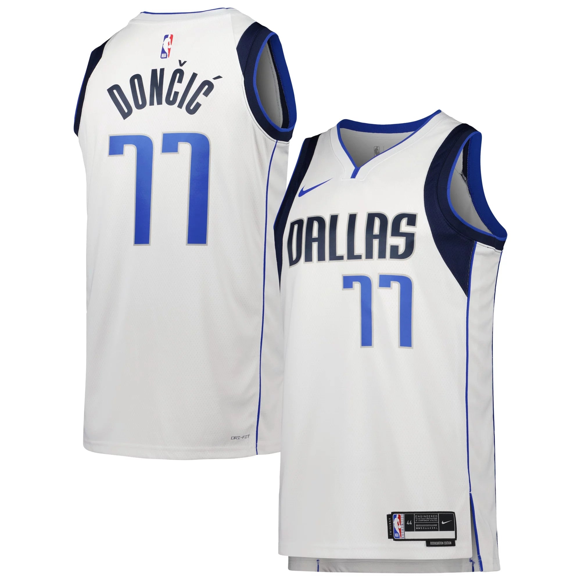 Unisex Nike Luka Don-i- White Dallas Mavericks Swingman Jersey - Association Edition