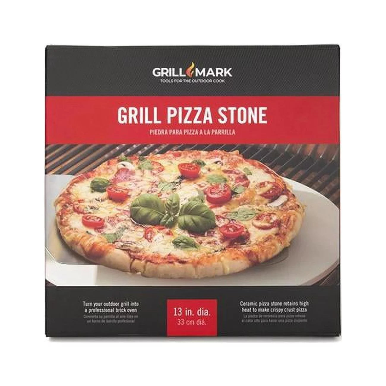 Grill Mark 8084091 13 x 13 in. Beige Corderite Stone Grill Pizza Stone