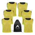 Athllete Set of 6 Reversible Pinnies Training Vest Scrimmage Practice Jersey (Golden Yellow/Black, Small)