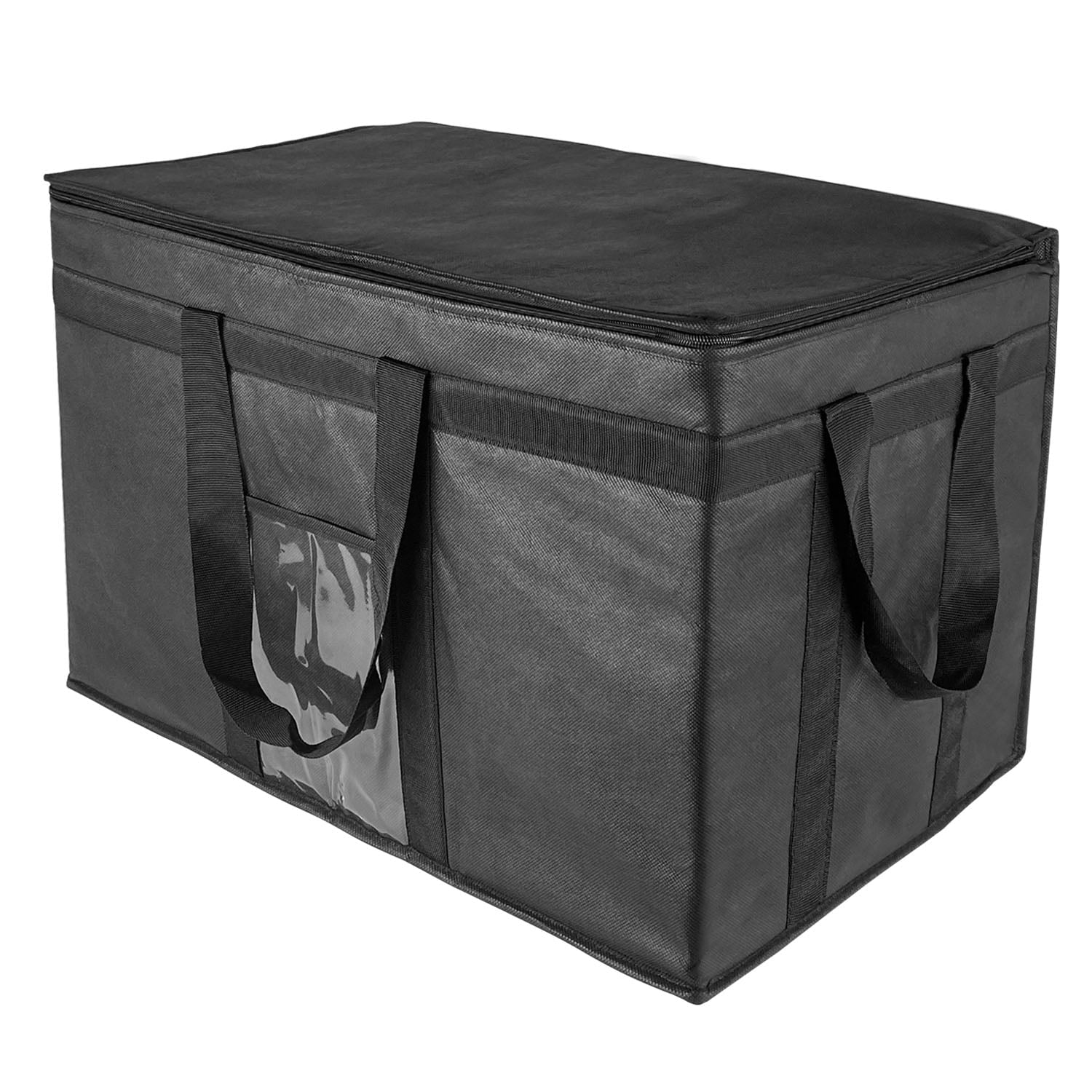 Yalin XXXL Insulated Bag, Food Delivery Bag with Zipper Closure, Reusable Grocery Shopping Bag Keep Food Hot or Cold, Collapsible Large Cooler Bag, 23W x 15H x 14D (Black)