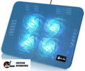 Pre-Owned KLIM Serenity Laptop Cooling Pad Stand for 11 to 15.6 inch Notebooks, Silent Cooler Perfect for Small and Medium Laptops, Stable and Sturdy Metal Grid, Blue (Refurbished: Good)