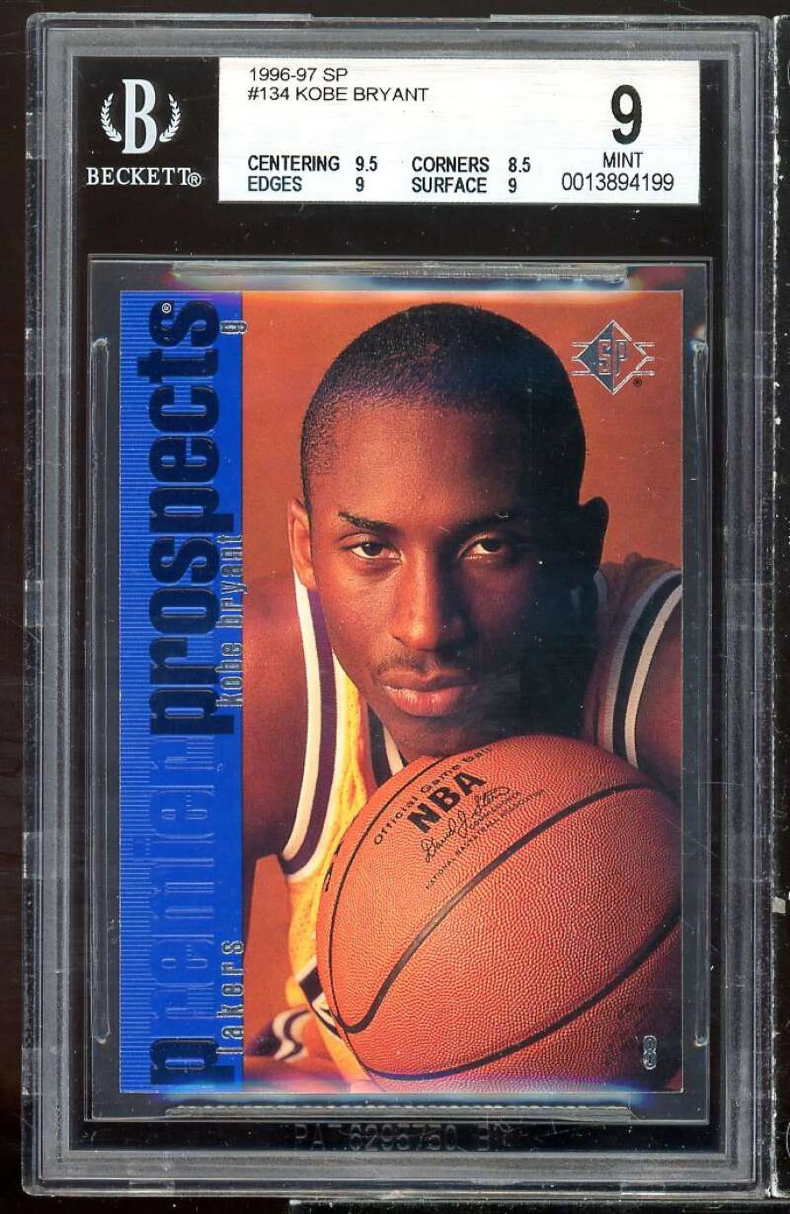 Kobe Bryant Rookie Card 1996-97 SP #134 BGS 9 (9.5 8.5 9 9)