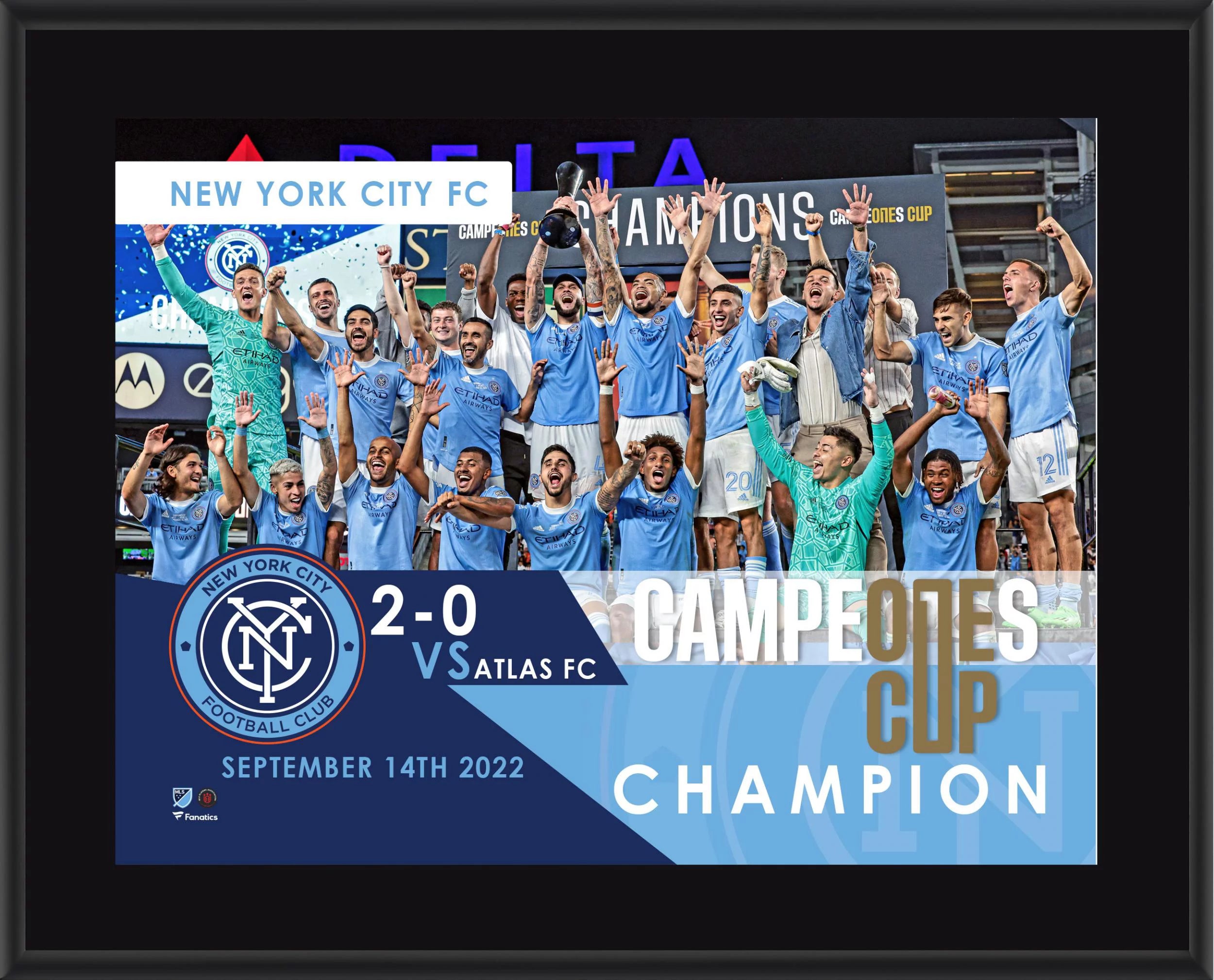 New York City FC 2022 Campeones Cup Champion 10.5 x 13 Sublimated Plaque