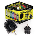 2 Piece Black Ultra Stiff Rotary Cleaning Drillbrushes used for Cleaning Grills, Furnaces, Baked-on Food, and Industrial Applications