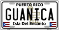 Guanica Puerto Rico License Plate Style Sign