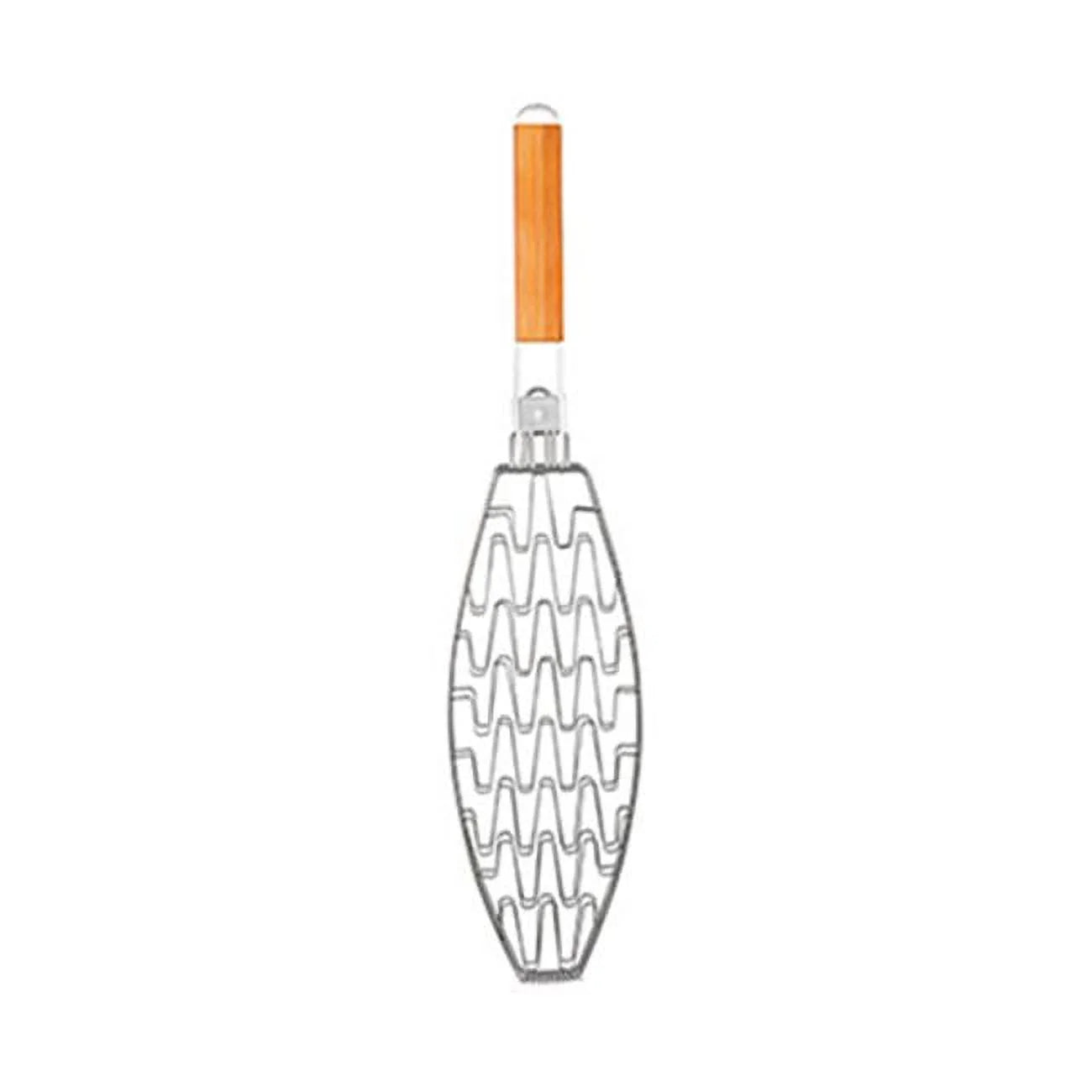 22 in. Grill Zone Flexible Wire Fish Basket, Brushed Nickel