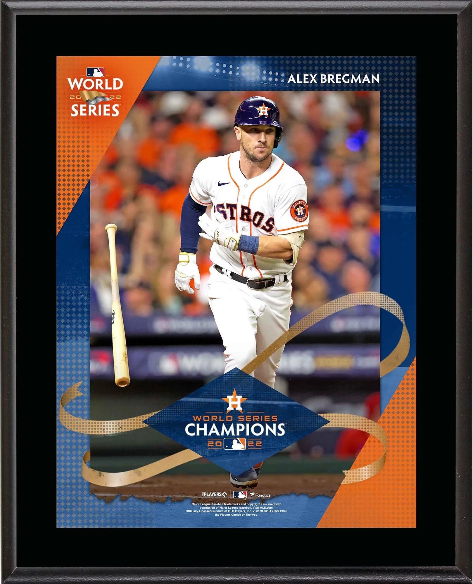 Alex Bregman Houston Astros 10.5 x 13 2022 MLB World Series Champions Sublimated Plaque