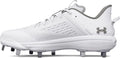 Under Armour Men's Yard Low Mt Metal Baseball Cleats White/Silver Medium 9.5 9.5 Medium US/White|Silver