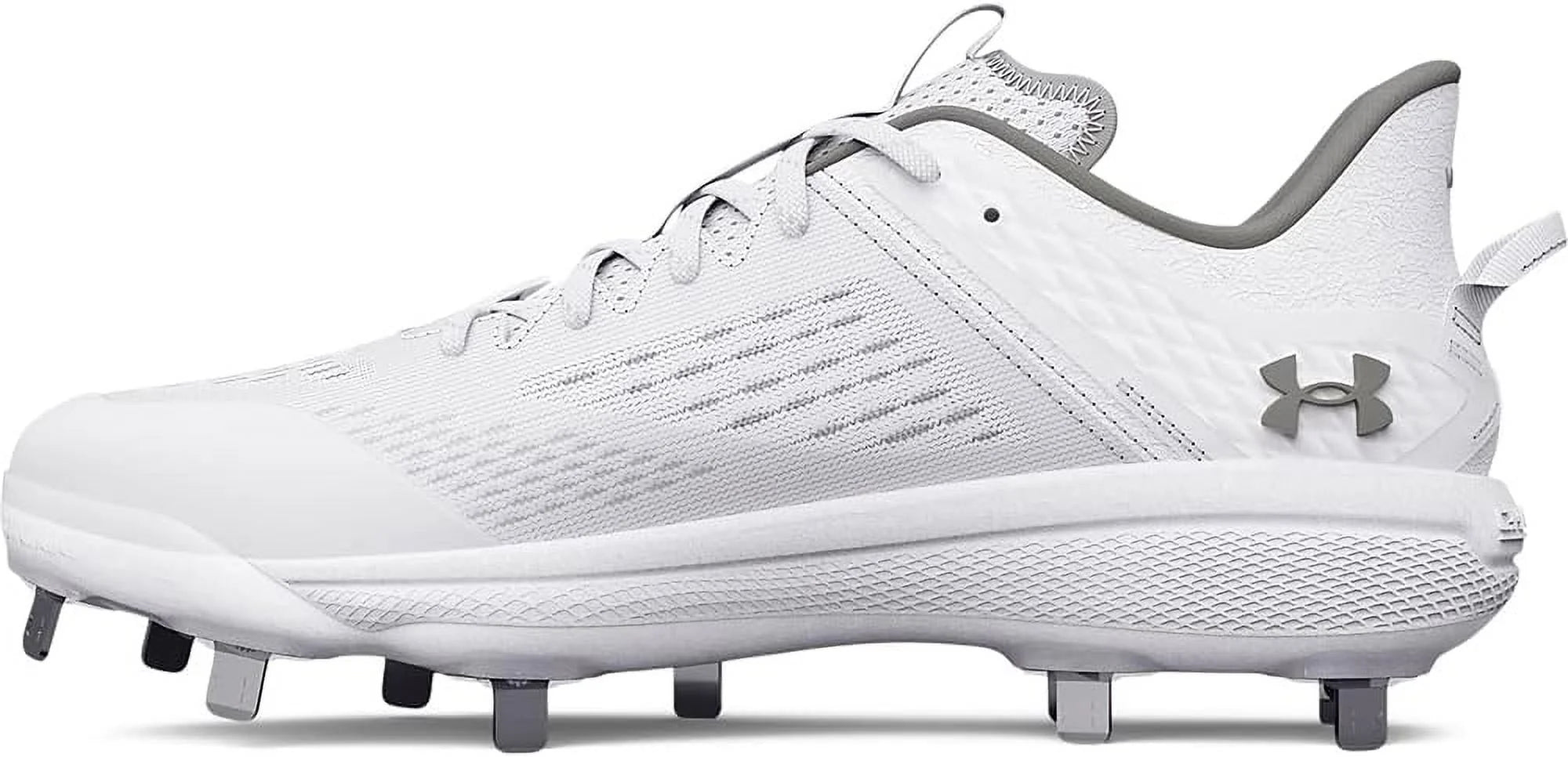 Under Armour Men's Yard Low Mt Metal Baseball Cleats White/Silver Medium 9.5 9.5 Medium US/White|Silver